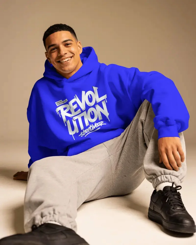 Blue graphic hoodie