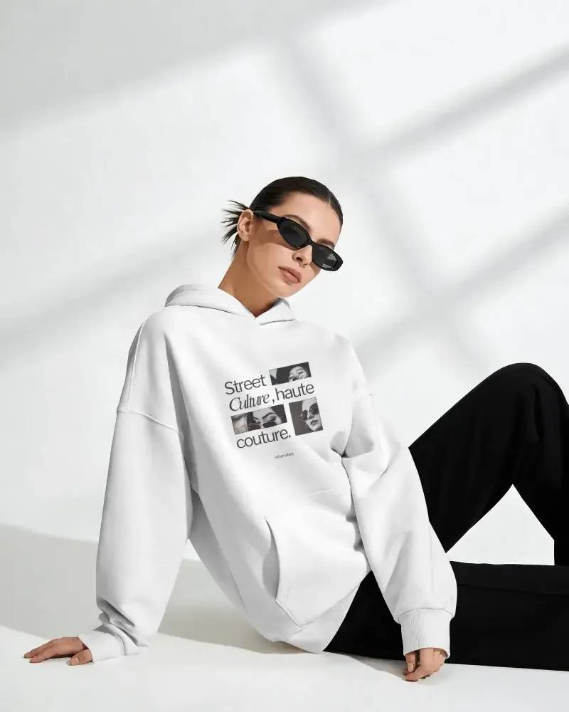 White graphic hoodie